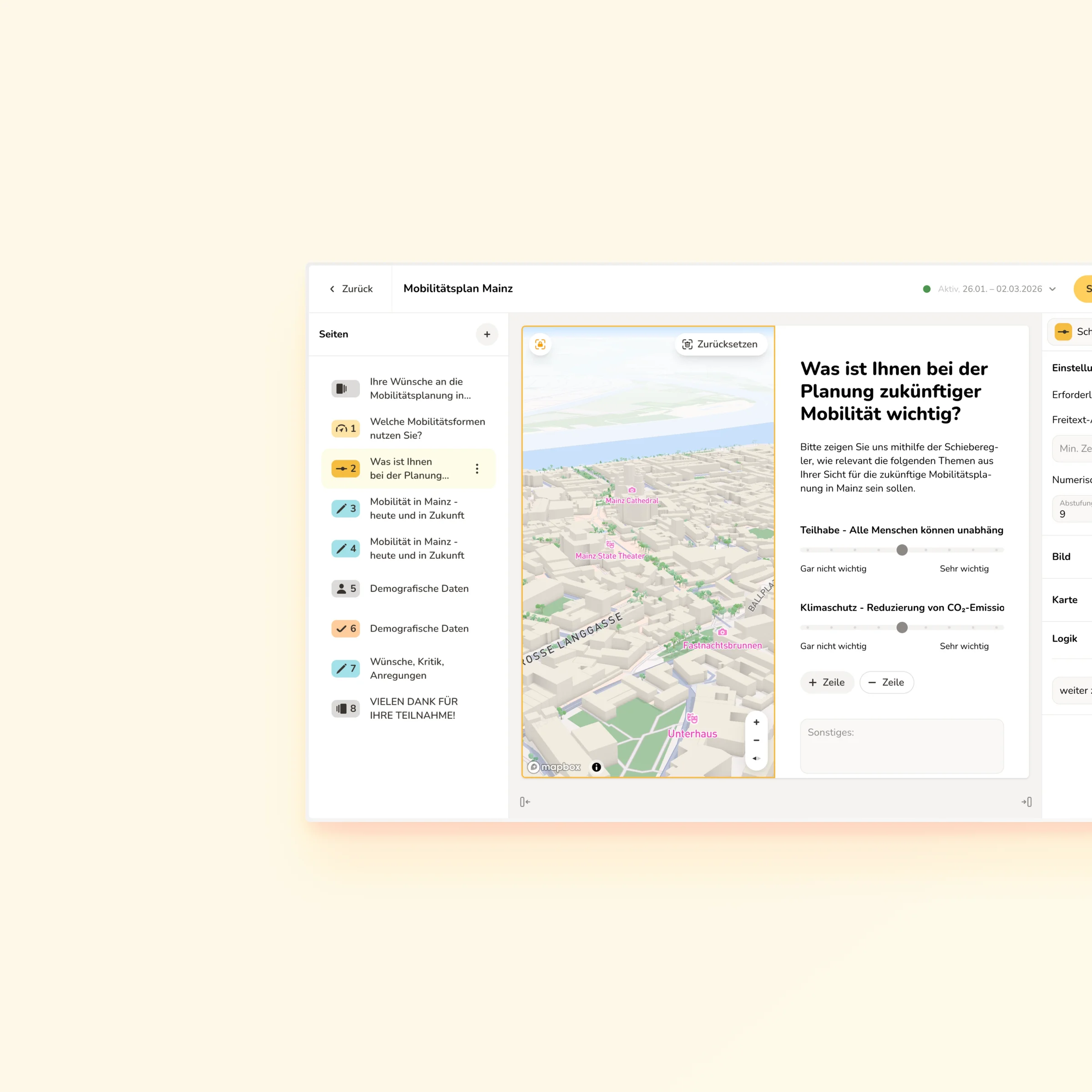 Survey results and analytics in Senf Monitoring