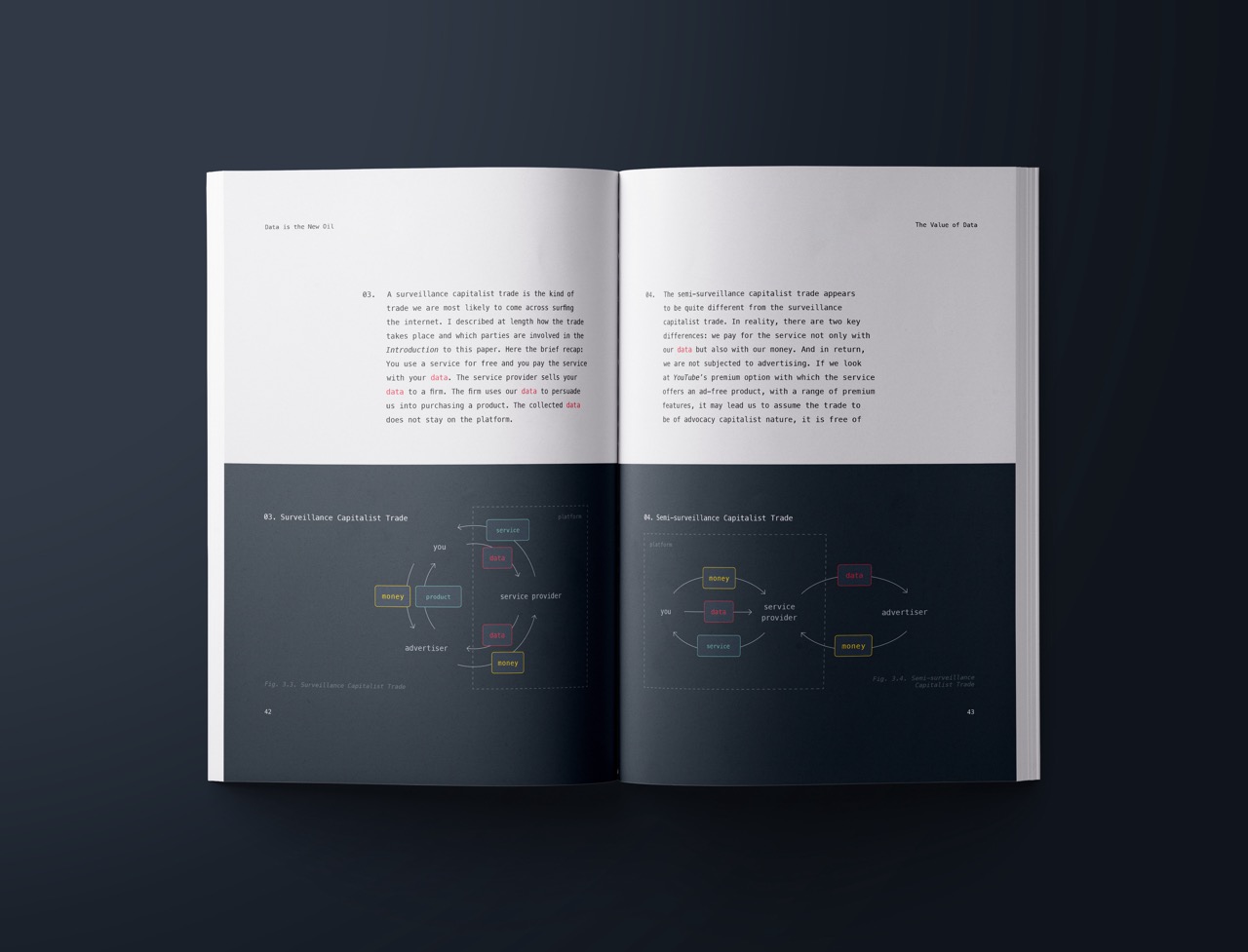 Open page of a seminar paper by Leon on metaphoric visualization of the value of data.